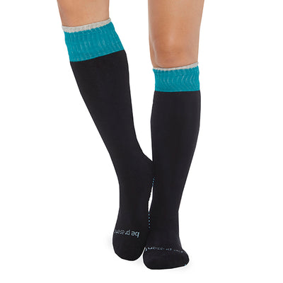 SALE Be Present Knee High Socks (Black/Teal)