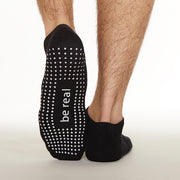 Mens Be Real Grip Socks (Black/Steel)