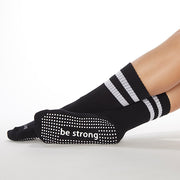 crew be strong grip socks black/white, sticky be socks, best grip socks, best grippy socks, best yoga socks, best pilates socks
