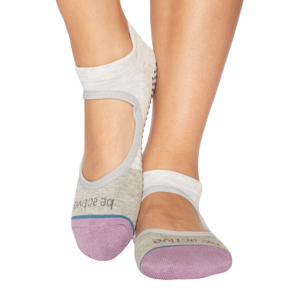 Elegant Baby Pink Mary Jane Non Slip Socks - 6pk