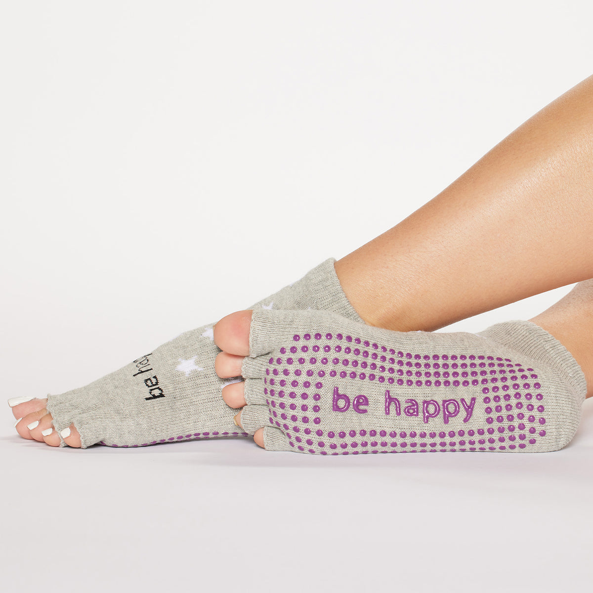 Half Toe Be Happy Grip Socks (Shine)