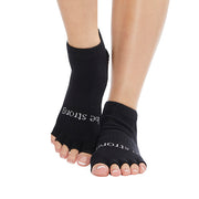 half toe be strong grip socks black/white, sticky be socks, best grip socks, best grippy socks, best yoga socks, best pilates socks