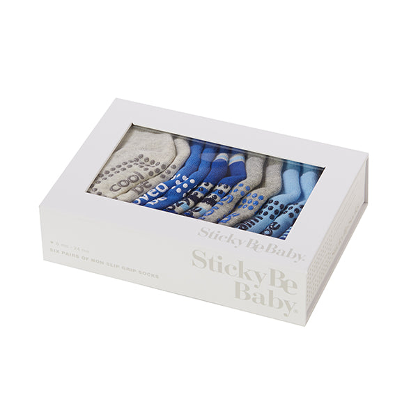 baby boy box 6 pack henry, sticky be socks, best grip socks, best grippy socks, best yoga socks, best pilates socks