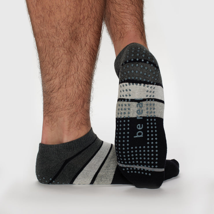 mens be real grip socks jet, sticky be socks, best grip socks, best grippy socks, best yoga socks, best pilates socks