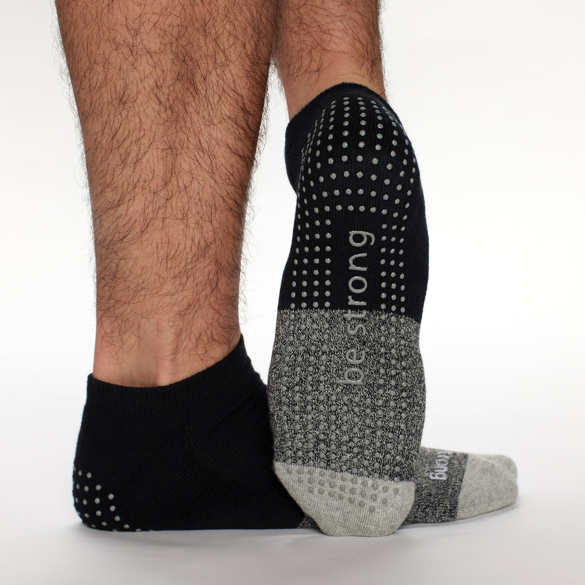 mens be strong 13-17 grip socks coal, sticky be socks, best grip socks, best grippy socks, best yoga socks, best pilates socks