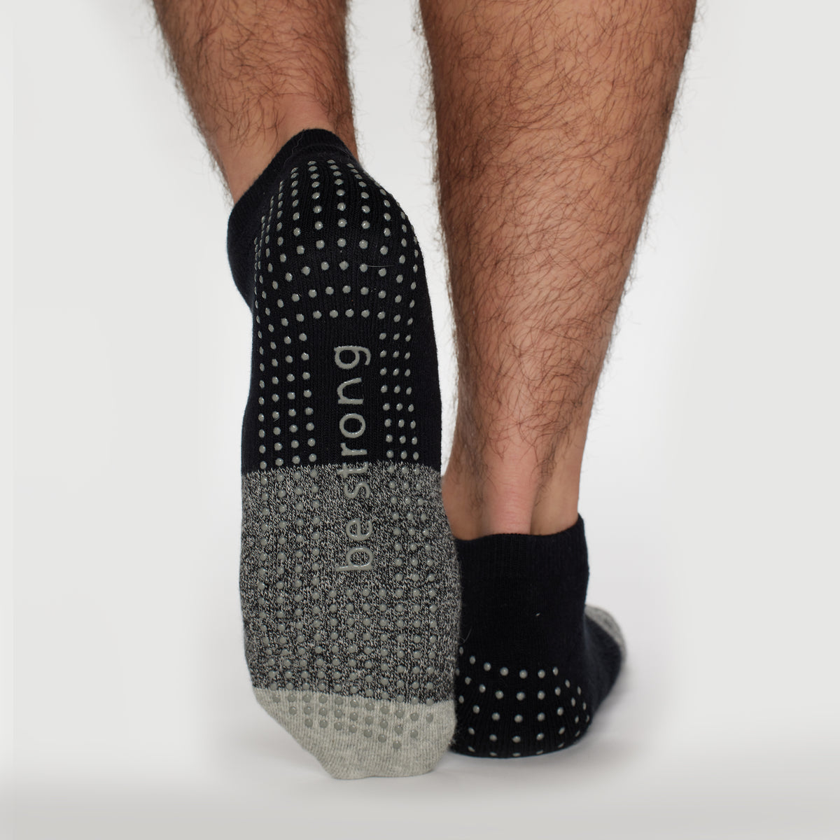 mens be strong 13-17 grip socks coal, sticky be socks, best grip socks, best grippy socks, best yoga socks, best pilates socks