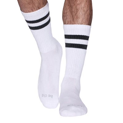 Mens Crew Be Chill Grip Socks (White/Charcoal)