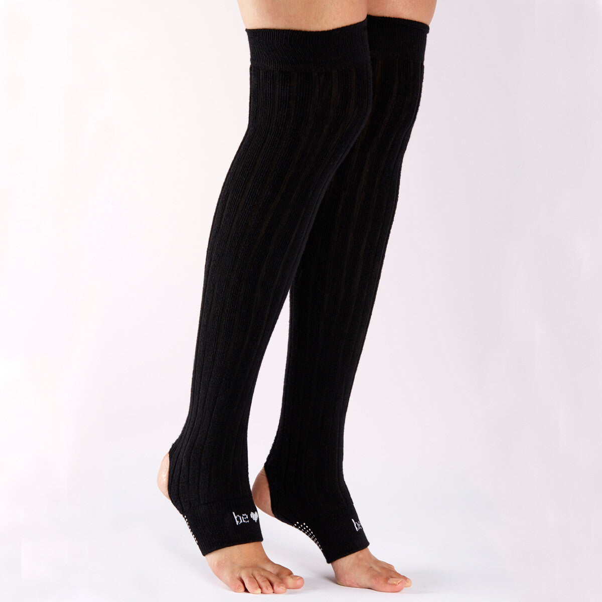 be love stirrup grip leg warmers black/white, sticky be socks, best grip socks, best grippy socks, best yoga socks, best pilates socks