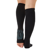 be chill grip leg warmers black/aqua, sticky be socks, best grip socks, best grippy socks, best yoga socks, best pilates socks
