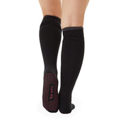 be you knee high blk/cran/charcoal, sticky be socks, best grip socks, best grippy socks, best yoga socks, best pilates socks