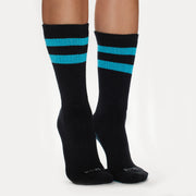crew be chill grip socks black/turquoise, sticky be socks, best grip socks, best grippy socks, best yoga socks, best pilates socks