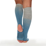 be thankful stirrup grip leg warmers turquoise, sticky be socks, best grip socks, best grippy socks, best yoga socks, best pilates socks